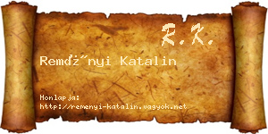 Reményi Katalin névjegykártya